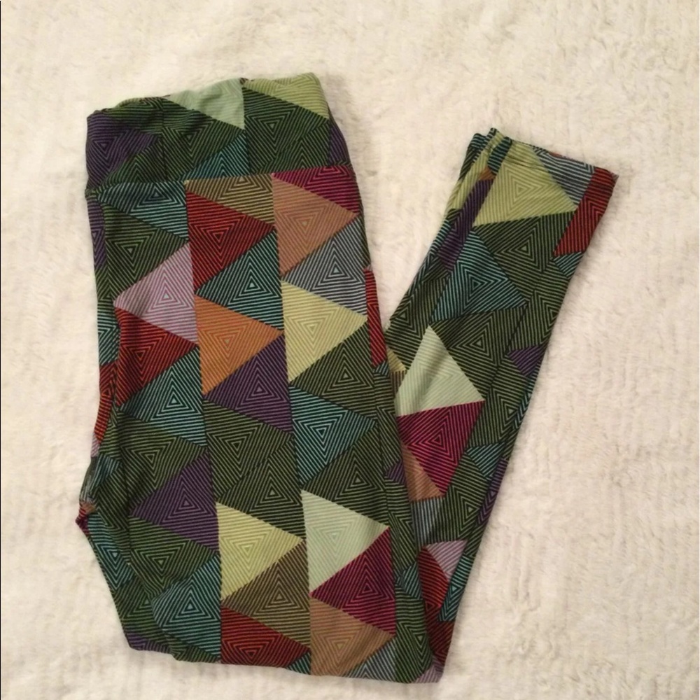 LuLaRoe Leggings Patterned Multicolor OS Tall & Curvy